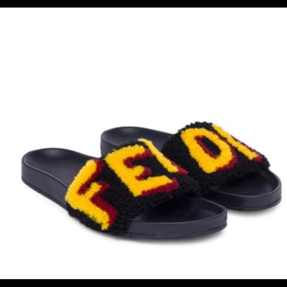 fendi yellow slides
